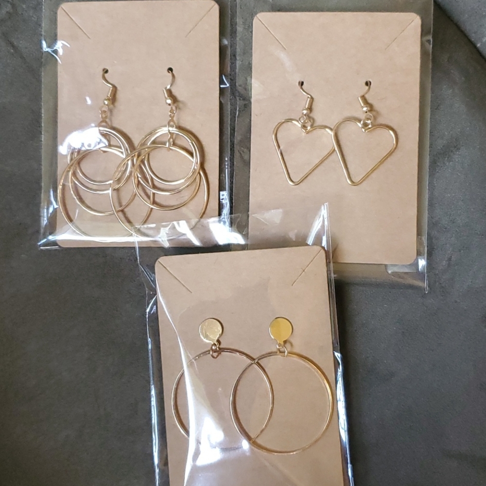 3 pair of earrings